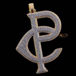 สร้อยคอจี้ตัวอักษร CP ประดับเพชรหรูหรา ชุบเงิน ประดับมอสซาไนต์ สไตล์ฮิปฮอป สำหรับผู้ชาย ใส่ไปงานปาร์ตี้ - Product Image 4