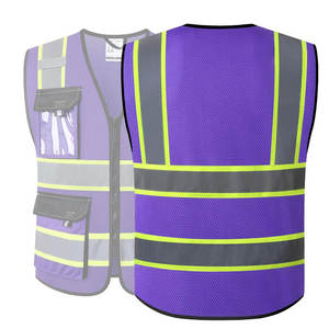เสื้อกั๊กสะท้อนแสงสองสีแบบหลายกระเป๋าเพื่อความปลอดภัย - Product Image 4