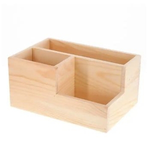 Natural Pine Wood Cutlery Caddy Multi Slot Divided Tabletop Spoon Fork Organizer Minimalist Kitchen Utensil <b>Storage</b> Box Tray - Product Image 1
