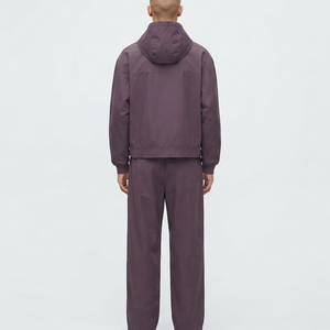 Ensemble de survêtement violet à capuche pour homme OEM – Sweat-shirt zippé et pantalon large décontracté, coupe ample, couleur unie, en polyester, idéal pour l'automne - Product Image 2