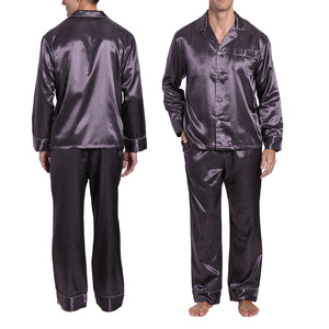Conjunto de Pijama de Seda para Hombre de Alta Calidad, Manga Larga, Color Sólido, Suave, 100% Seda, Transpirable, Ropa de Dormir para Invierno - Product Image 1