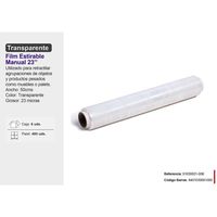 Film étirable souple en PE transparent, largeur 50 cm, 23 microns, surface lisse, moulage par soufflage, qualité alimentaire, palettes, marchandises lourdes, modèle 001005