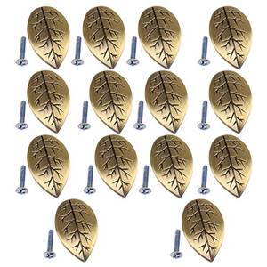 Manijas de latón con diseño de hoja para puertas, armarios, cajones y roperos, estilo vintage - Product Image 4