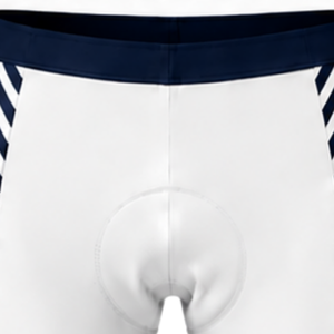 White Navy Blue <b>Cycling</b> <b>Shorts</b> <b>Padded</b> Seat Breathable Quick Dry Stretch Road Bicycle Racing Training Performance Sportswear - Product Image 4