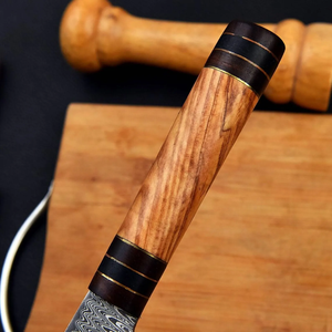 Couteau de chef Gyuto en acier Damas forgé à la main de qualité supérieure, manche en bois, ambidextre, passe au lave-vaisselle, couteau de cuisine ultra-affûté - Product Image 4