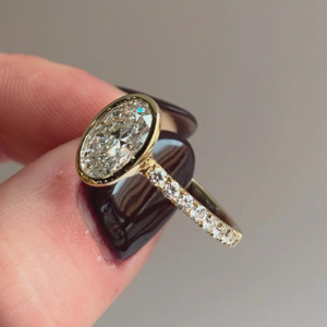 แหวนแต่งงานเพชรทรงรี 3.13 กะรัต แบบ Eternity Band เพชรเลี้ยงในห้องปฏิบัติการ สำหรับเธอ - Product Image 3