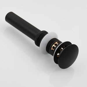 Sifone a scomparsa in ottone per lavabo con troppopieno, nero, per bagno, con cestello filtro rimovibile - Product Image 3