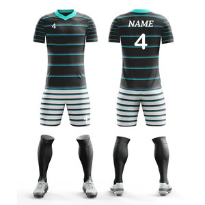 Nouvel ensemble de maillot de football en polyester à manches courtes avec short – Vente en gros à bas prix – Tenue de sport personnalisable - Product Image 1