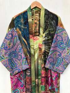 Nouvelle collection 2026 : Kimono long en soie brodé, style bohème, pour femme – Idéal pour la plage et les vacances d'été - Product Image 5