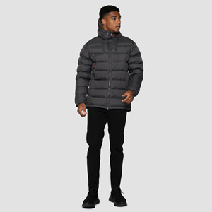 Men's High Quality Winter Puffer Jacket Custom Warm Waterproof Breathable Quick Dry <b>Covered</b> <b>Button</b> Closure V-neck Embroidery - Product Image 2