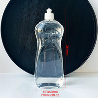 Líquido Lavavajillas Unalilia, Botellas Planas de Plástico PET con Tapa de Presión, Color Personalizado, Etiqueta Personalizada, Impresión Serigráfica