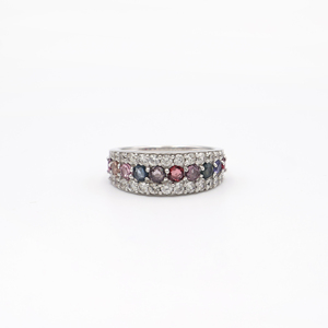 Anillo de Plata de Ley 925 con Zafiro Natural Multicolor, Chapado en Rodio, para Compromiso o Aniversario, Joyería Fina, OEM, ODM - Product Image 4