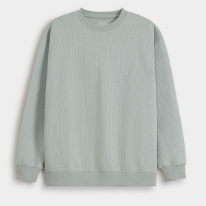 Sudadera de Cuello Redondo para Hombre, Corte Regular, Color Sólido, Tejido de Algodón, Informal, para Otoño - Product Image 1