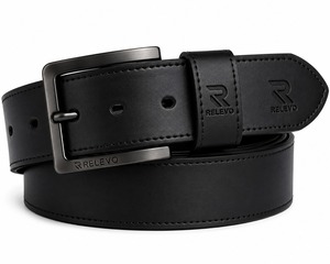 Cinturón Clásico Informal y Resistente para Jeans de Trabajo con Hebilla Metálica Resistente, Accesorios Elegantes y Formales para Bodas - Product Image 3