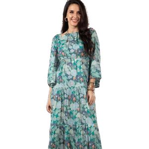 Venta al por mayor de moda de suministro hacia adelante Maxi Vestido de manga larga vestidos con estampado floral digital para la venta en todo el mundo - Product Image 1