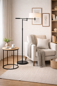 Lámpara de Pie LED de Metal Forjado con Pantalla de Tela para Interiores, Altura Ajustable, Diseño Minimalista para Sala de Estar, Venta Caliente, Envío Directo - Product Image 3