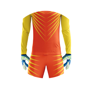 Ensemble de gardien de but pour homme, maillot à manches longues et short, rouge, en polyester respirant, coupe athlétique, toutes saisons - Product Image 4