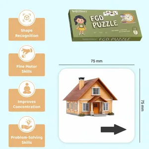 Ensemble de puzzles de dessins animés FGD, jouet éducatif pour enfants, jeu de compétences en traitement visuel - Product Image 3