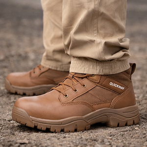 Bottes de patrouille en cuir à lacets pour hommes QUICK WAY INDUSTRIES, chaussures de travail robustes pour l'extérieur, taille US 8 - Product Image 4