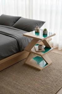 Table en bois haut de gamme avec plateau en résine époxy, pour le travail, en provenance d'Inde - Product Image 5