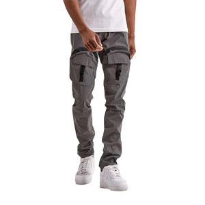 Pantalon cargo pour homme, style utilitaire multi-poches, coupe décontractée, confortable, 100% coton, léger - Product Image 4