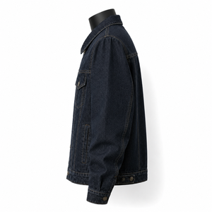 Chaqueta de Mezclilla Indigo Oscuro Personalizada para Hombre, Chaqueta Clásica de Algodón, Fabricante Mayorista OEM ODM - Product Image 5
