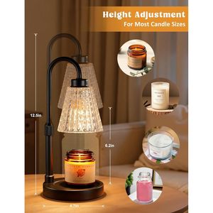Lámpara Calentadora de Velas de Cristal Negro con Temporizador, Altura Ajustable, para Derretir Cera, Ideal para Cumpleaños, para Velas en Frasco - Product Image 2