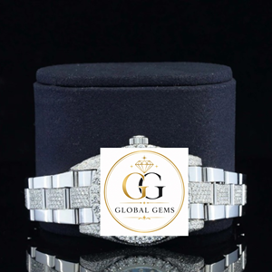 Reloj de Pulsera de Acero Inoxidable con Diamantes Moissanite VVS Mecánicos Automáticos de la Mejor Calidad, con Cristal Analógico y Detalles en Oro Blanco - Product Image 2