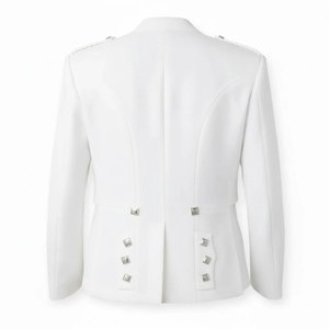 Veste Prince Charlie blanche pour homme avec boutons argentés, manteau de mariage formel, vente en gros d'usine 2026 - Product Image 2