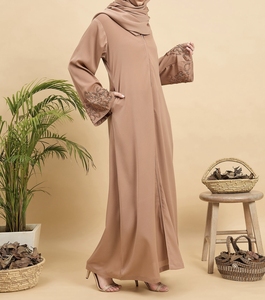 Best Selling Beautiful Dubai Women Abaya Traditional Islamic Muslim Clothing & <b>Accessories</b> <b>Floor</b> Length Long Sleeves Front Open - Product Image 5