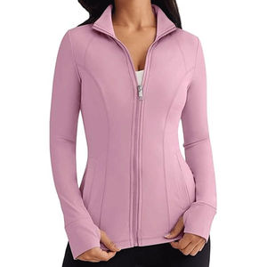 Veste de yoga confortable pour femme, coupe classique, manches longues, respirante, avec empiècements en mesh sur le devant, anti-bactérienne, écologique, séchage rapide, vêtement de fitness - Product Image 1