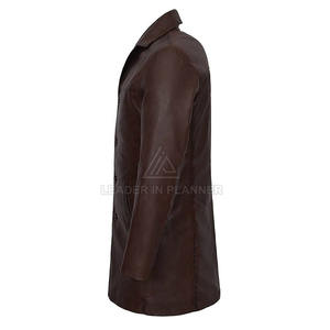 Abrigo Largo de Cuero PU para Hombre de Buena Calidad, Impermeable y Resistente al Viento, Abrigo Largo de Invierno, Fabricante Pakistaní de Abrigos de Cuero - Product Image 5