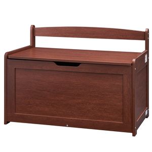 Grande cassapanca giocattolo in legno per bambini scatola portaoggetti Flip-Top coperchio di sicurezza cerniera per camera da letto per sala giochi soggiorno ingresso - Product Image 1