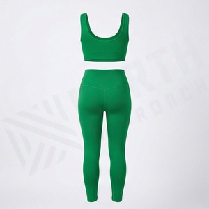 Customized Color Fashion High Waist Ethical Vegan Outdoor Going Out <b>Seamless</b> <b>Leggings</b> Two Piece Gym Yoga Set Apparel - Product Image 2