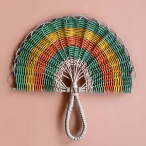 Éventail en rotin tissé à la main, décoration murale haut de gamme, suspensions artistiques naturelles pour les murs de la maison - Product Image 5