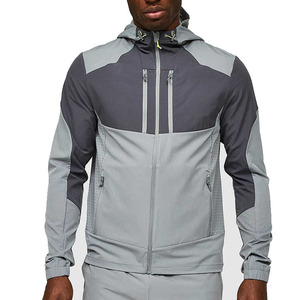 Survêtement coupe-vent léger à capuche, réfléchissant et color-block, avec plusieurs poches zippées, idéal pour les sports de plein air et la course à pied - Product Image 4