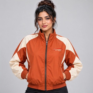 Latest <b>Women</b> Bomber <b>Jacket</b> Custom Logo <b>Lightweight</b> Full Zipper Casual Wear Windproof Outerwear Bomber <b>Jacket</b> for <b>Women</b> - Product Image 1
