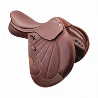 Selle d'Équitation Anglaise Polyvalente de Haute Qualité en Cuir Véritable Confortable Durable avec Gilet Réglable Personnalisé pour Courses Hippiques Anglaises