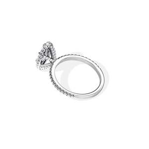 Women's 14k Gold Plated Marquise Cut Diamond Engagement Ring Prong Setting Floral Style - Product Image 3