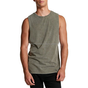 Vente en gros de vêtements de rue imprimés tendance, débardeurs à manches déchirés et lavés, débardeurs pour hommes en denim délavé, débardeurs sans manches pour hommes, OEM - Product Image 4