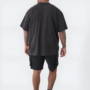 เสื้อยืดคอตตอนโอเวอร์ไซส์สำหรับผู้ชาย พิมพ์ลายโลโก้แบบพัฟฟ์ สไตล์สตรีทแวร์ แขนสั้น ทรงหลวม ผ้าคุณภาพสูง - Product Image 2