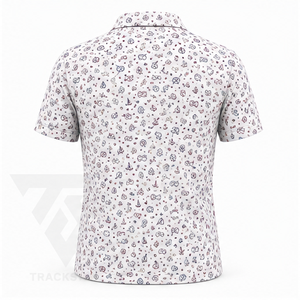 Trackstar Men's White <b>Nautical</b> Motif Print Polo Shirt Short Sleeve Button Collar Casual Golf Shirt Custom Logo - Product Image 6