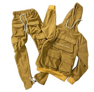 Sweat-shirt doux pour homme, survêtement de sport en plein air, logo personnalisé, survêtement cargo - Product Image 1