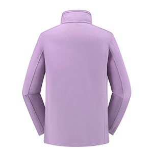 Blouson bomber unisexe en polaire bleu clair uni, col montant, fermeture éclair sur le devant, coupe-vent, décontracté, hiver, coupe régulière, matière polyester - Product Image 4