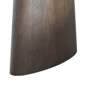 Modern Oval Solid Wood <b>Dining</b> <b>Table</b> Dark Charcoal Finish Sculptural Pedestal Base Contemporary Restaurant <b>Dining</b> <b>Table</b> - Product Image 3