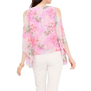 Blusa Casual de Gasa con Estampado Floral para Mujer, 100% Algodón, Color Rosa, Hombros Descubiertos, Corte Regular, Top de Verano - Product Image 4