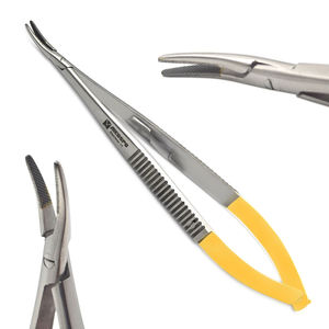 4 pièces d'instruments de microchirurgie en acier inoxydable : porte-aiguilles Castroviejo, pinces, ciseaux à ressort Noyes, pinces Adson - Product Image 2