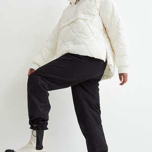 Diseña Tu Propio Logotipo, Chaqueta Acolchada de Invierno para Mujer, Manga Corta, Color Sólido, Impermeable, con Capucha Desmontable, Poliéster/Nailon - Product Image 3