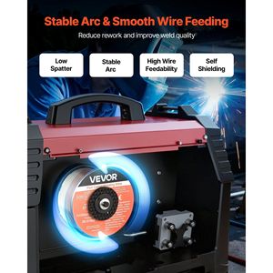 Filo per saldatura MIG a nucleo flessibile E71T-GS da 0,035 pollici, senza gas, 2 libbre, per saldatura ad arco in tutte le posizioni su acciaio dolce, a bassa dispersione di scintille - Product Image 3