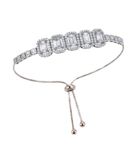 Fine DEF Color VS VVS Clarity IGI Certified Baguette & Round Lab Grown Diamond Bracelet 10K 14K 18K <b>Solid</b> <b>Gold</b> Wedding Bracelet - Product Image 3